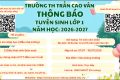 THÔNG BÁO KẾ HOẠCH TUYỂN SINH NĂM HỌC 2026-2027